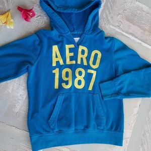 Blue aeropostale hoodie size L (5)